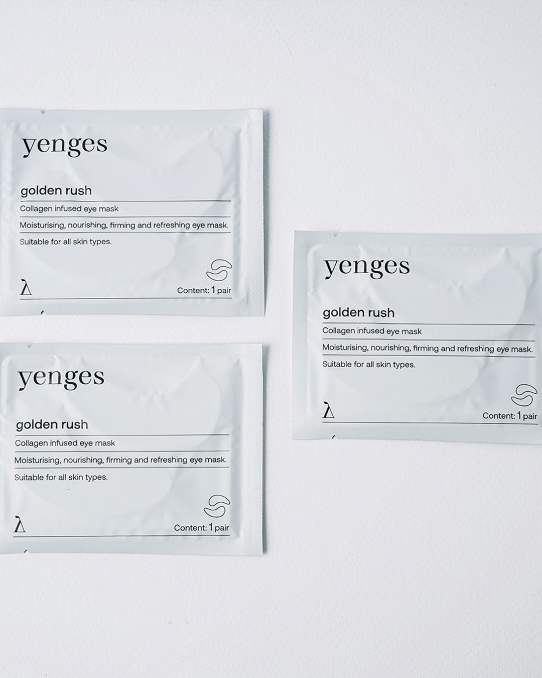 Golden Rush 3 бр. пачове за очи с колаген | Yenges