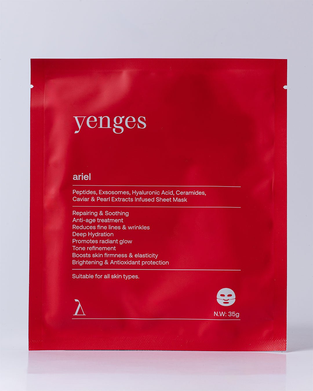 Ariel еднократна маска за лице с 'Botox' ефект с пептиди, растителни ексозоми, серамиди и хиалуронова киселина | Yenges